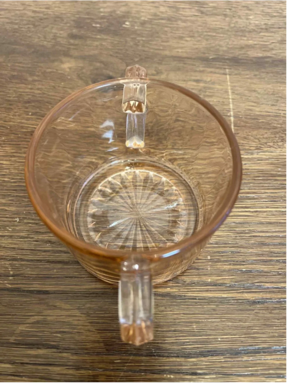Vintage Pink Depression Glass Double Handled Cup Open Sugar Bouillon Bowl 1930s